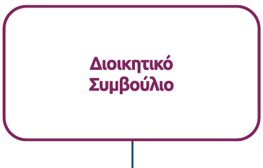 Στην πρώτη βαθμίδα ιεραρχίας βρίσκεται το Διοικητικό Συμβούλιο.